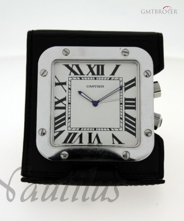 Cartier Santos Travel Clock Paf Cloth 