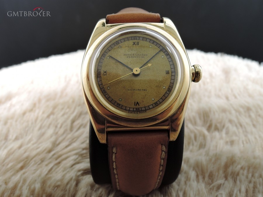 Rolex Bubbleback 3131 18k Yg With Tropical 3 6 9 12 Roma, Фото 1 о Gmtbroker