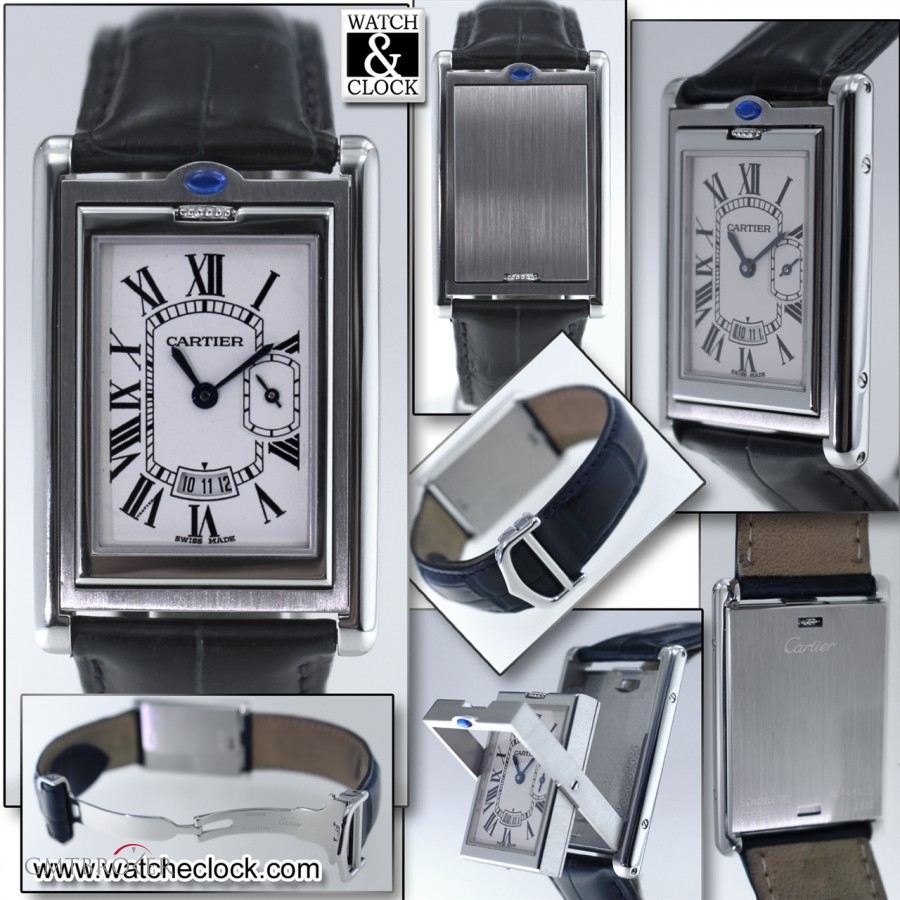 Cartier Tank Basculante XL 2522 Stainless Steel Date Mens Quartz Watch 26MM  | Cartier | Buy at TrueFacet